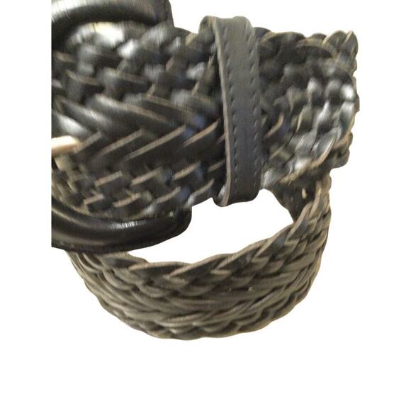 Vtg Womens Braided Leather Belt Size S Black Classic Preppy Western Retro 80s - Picture 2 of 10